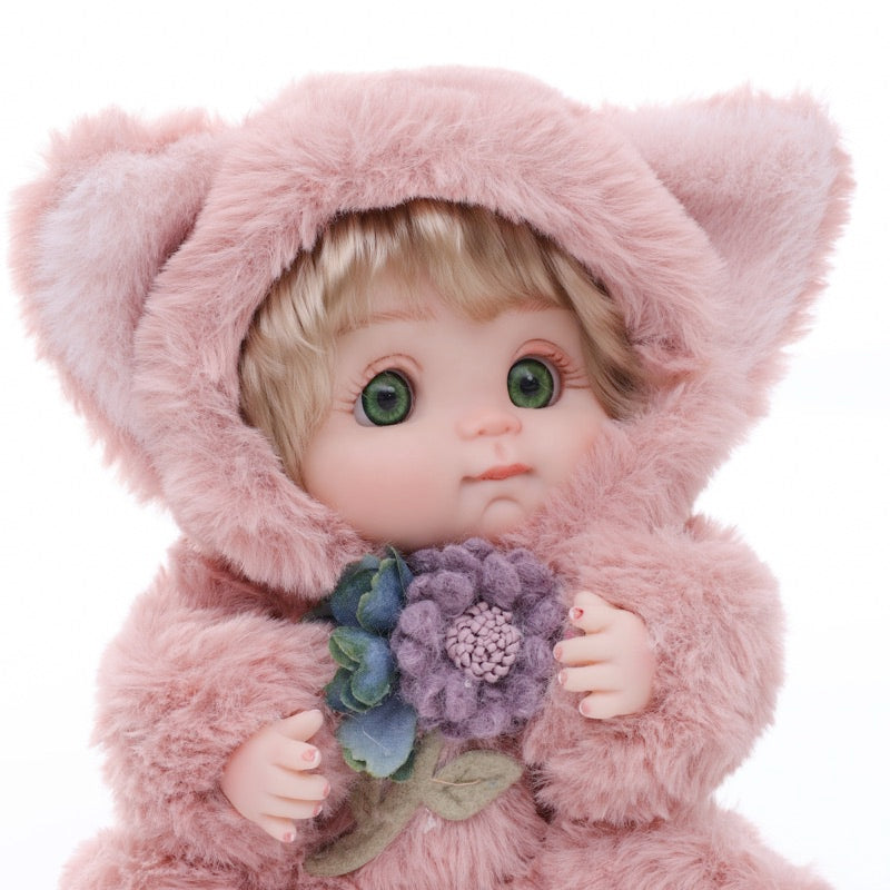 Cloveray Premium Plush Fox Baby Doll 10 inch Ultra-Soft Animal Costume Toy Dolls Name Coco