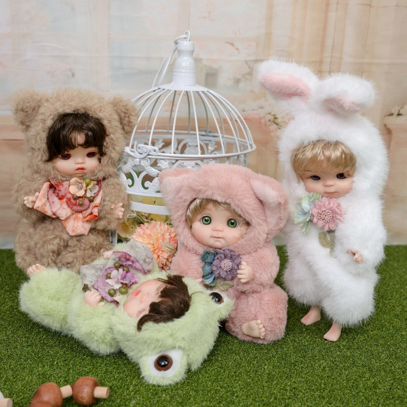 Cloveray Premium Plush Fox Baby Doll 10 inch Ultra-Soft Animal Costume Toy Dolls Name Coco