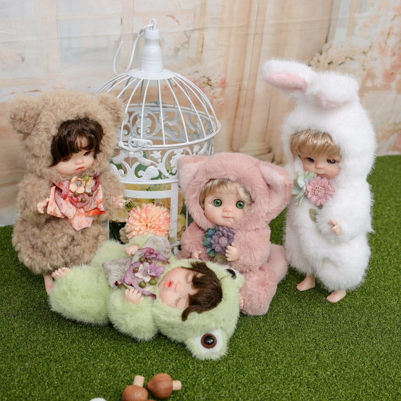 Cloveray Premium Plush Fox Baby Doll 10 inch Ultra-Soft Animal Costume Toy Dolls Name Coco
