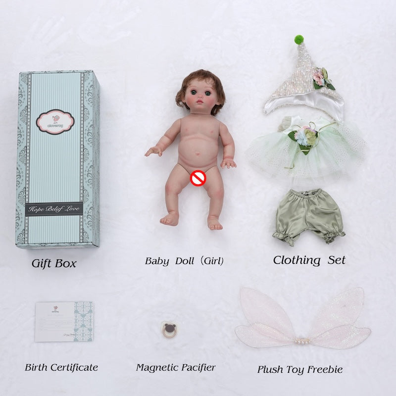 Cloveray 18 Inch Realistic Premium Fairy Reborn Dolls with Pacifier