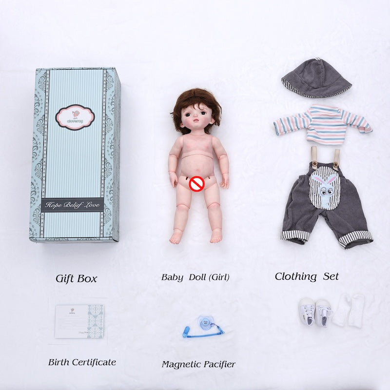 Cloveray 20 Inch Lifelike Toddler BJD Dolls for Kids