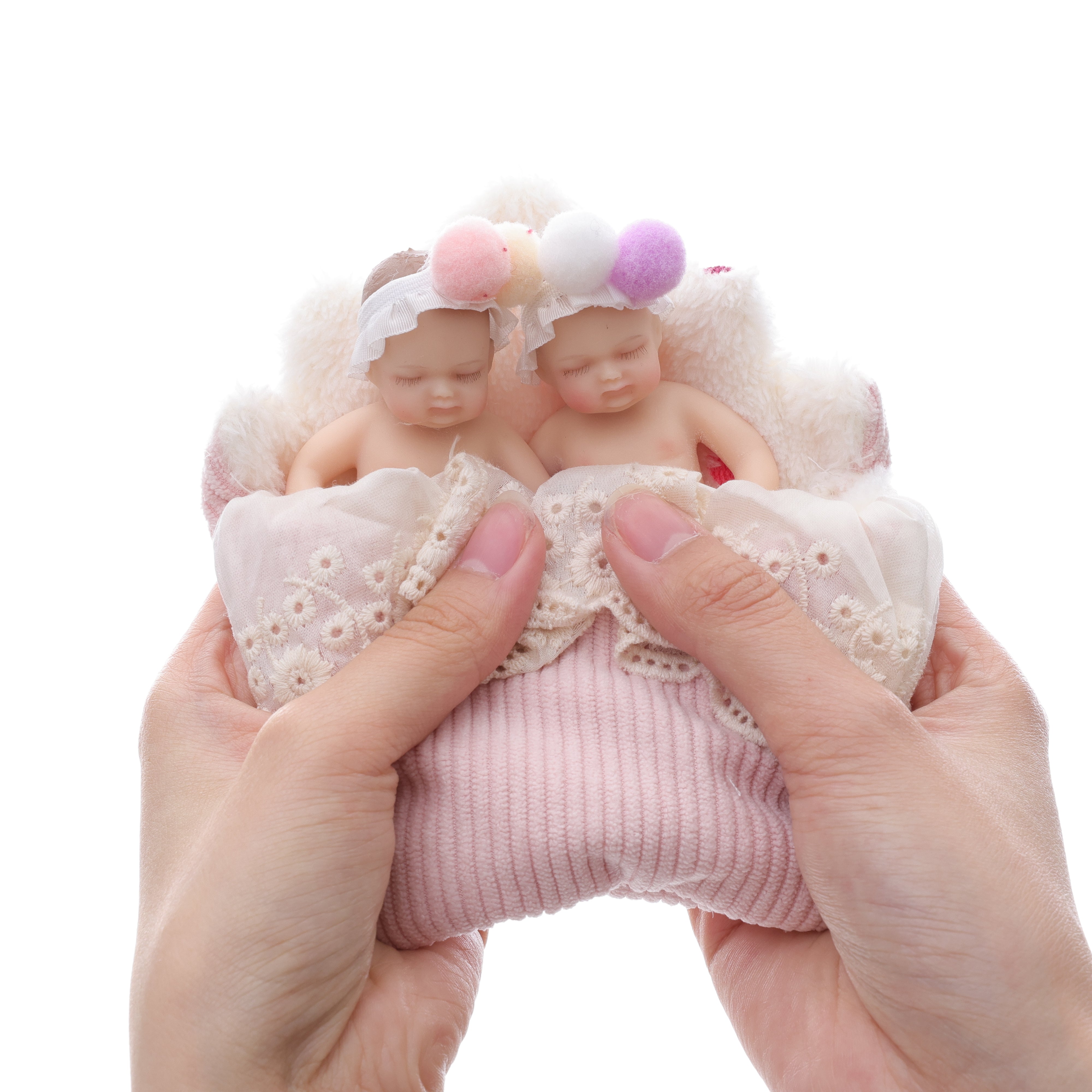 Cloveray Lifelike Silicone Reborn twins Baby Doll 4Inch