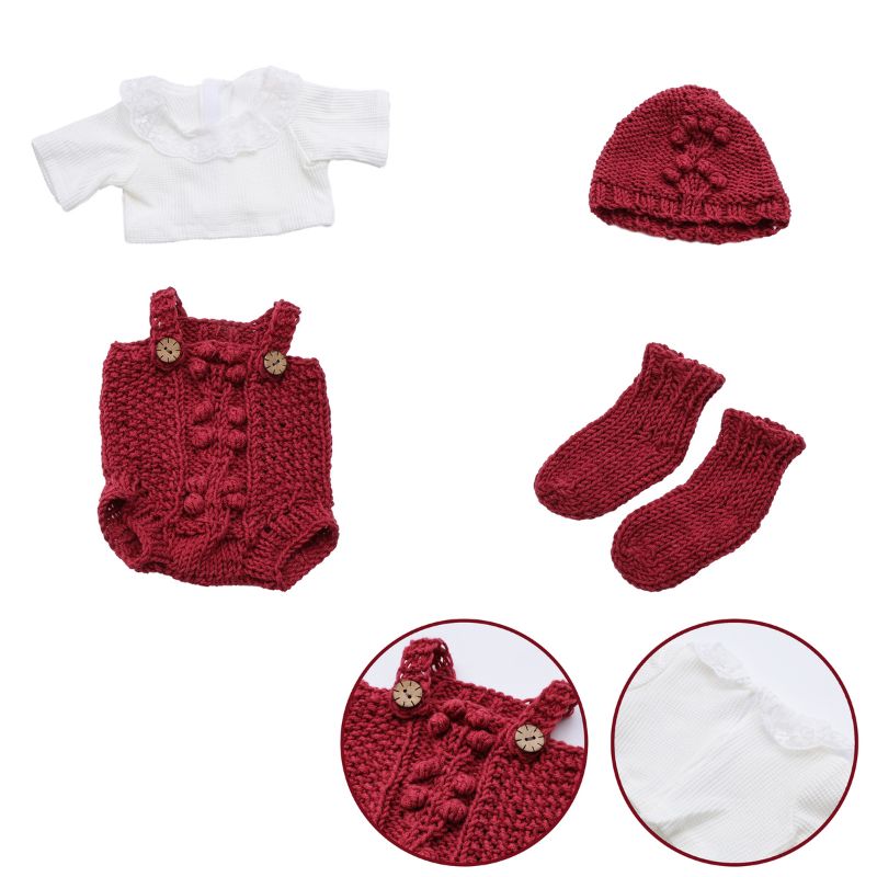 Cloveray 18 inch adorable 4-piece knitted outfit set — a perfect blend of warmth, softness, and timeless style.