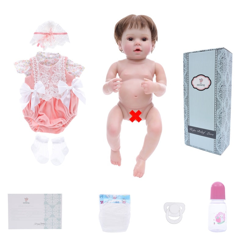 Cloveray Realistic Full Vinyl Reborn Girl Baby Dolls 20''