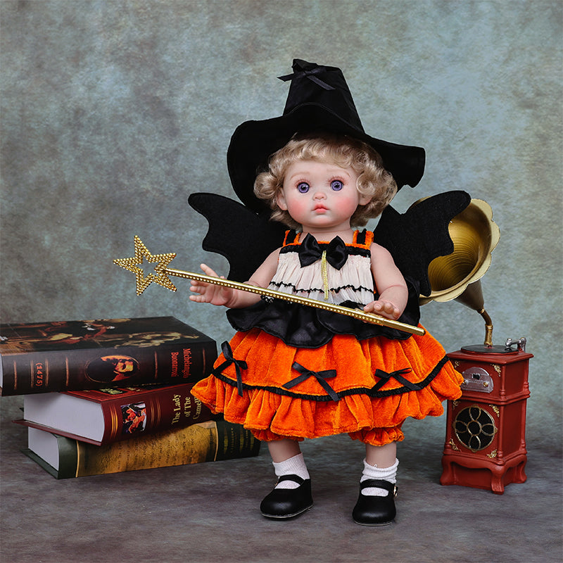 Cloveray 18-inch vinyl realistic reborn baby doll, Halloween-themed limited edition dolls