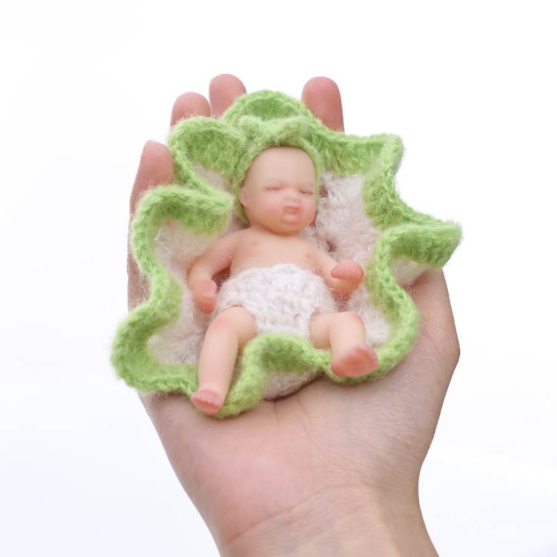 Cloveray Lifelike Silicone Reborn Girl Baby Doll 4Inch