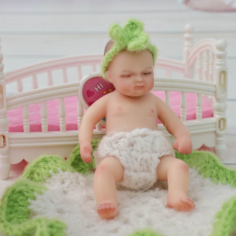 Cloveray Lifelike Silicone Reborn Girl Baby Doll 4Inch