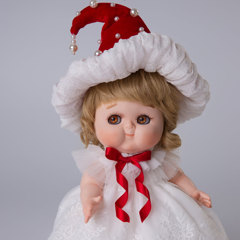 Cloveray 10-Inch High-Quality Porcelain Chubby Cheeks Adorable Little Girl Doll