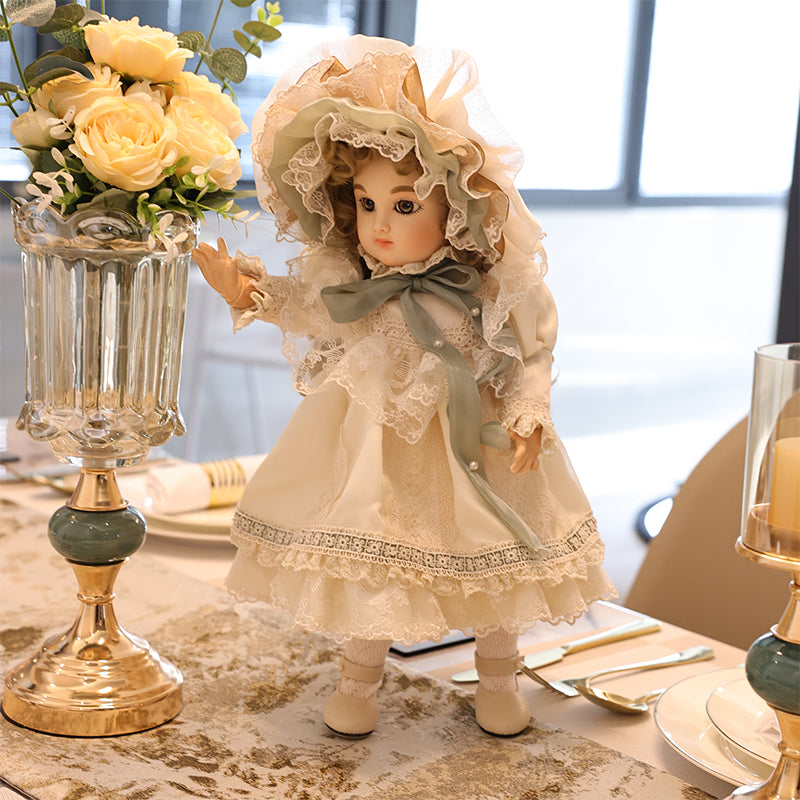 Cloveray 16‑inch Bisque Vintage Imperial Court Doll Grain Ball‑Jointed Doll (BJD) Dress‑Up Toy, Hand-Painted Doll for Girls