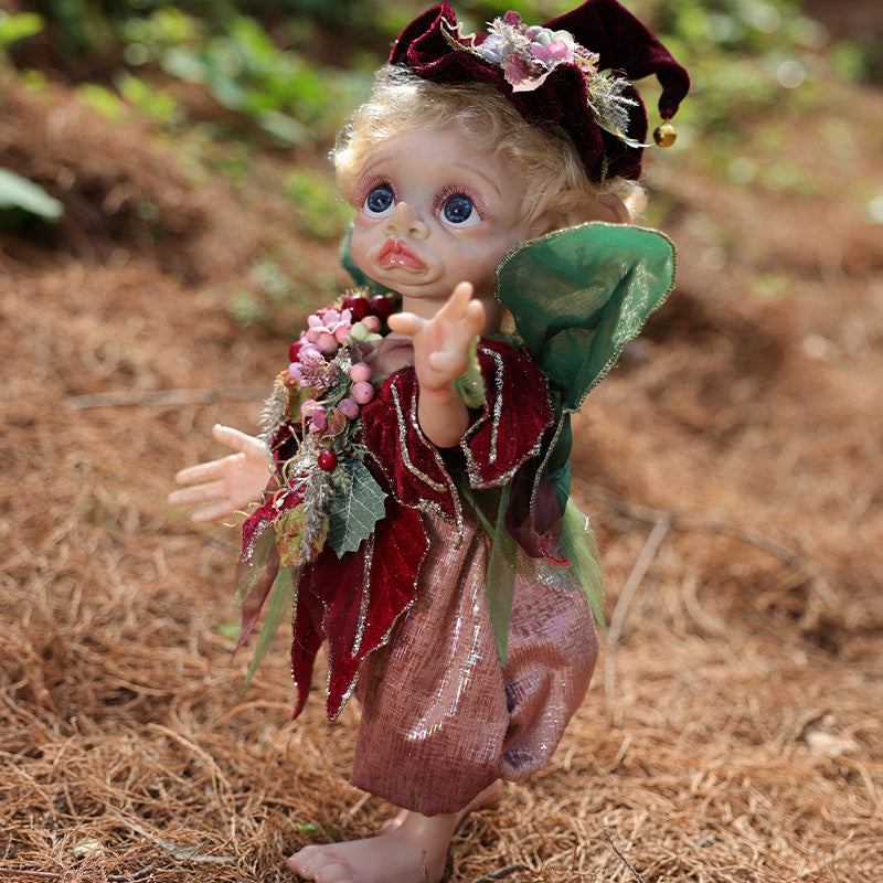 Clover 16-Inch Vinyl Forest Sprite Red-purple Doll
