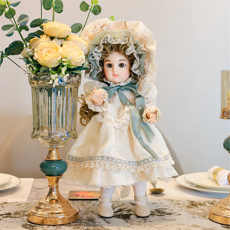 Cloveray 16‑inch Bisque Vintage Imperial Court Doll Grain Ball‑Jointed Doll (BJD) Dress‑Up Toy, Hand-Painted Doll for Girls