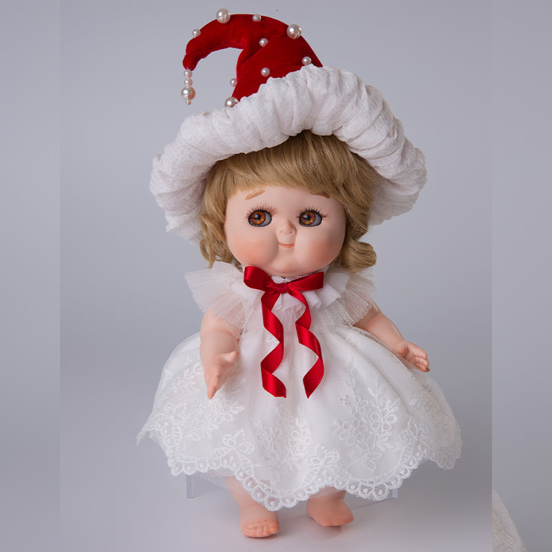 Cloveray 10-Inch High-Quality Porcelain Chubby Cheeks Adorable Little Girl Doll