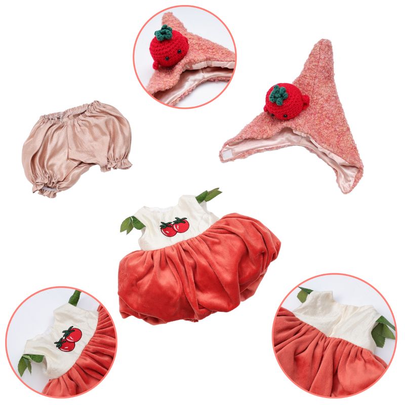 Cloveray 18 Inch Vinyl Lifelike Reborn Baby Doll in Tomato Costume clothes