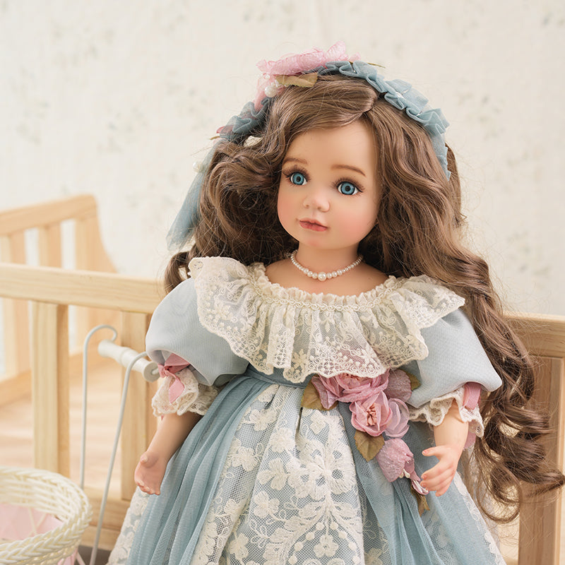 Cloveray 16-Inch Porcelain Dolls Hand-Paint Vintage Lady Ceramic Doll Model Collectible