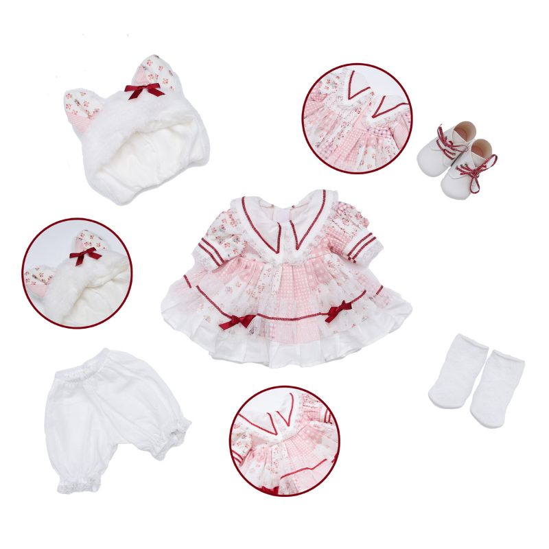 Cloveray 18-Inch Sweet & Frilly Lolita-Inspired Doll Dress Set