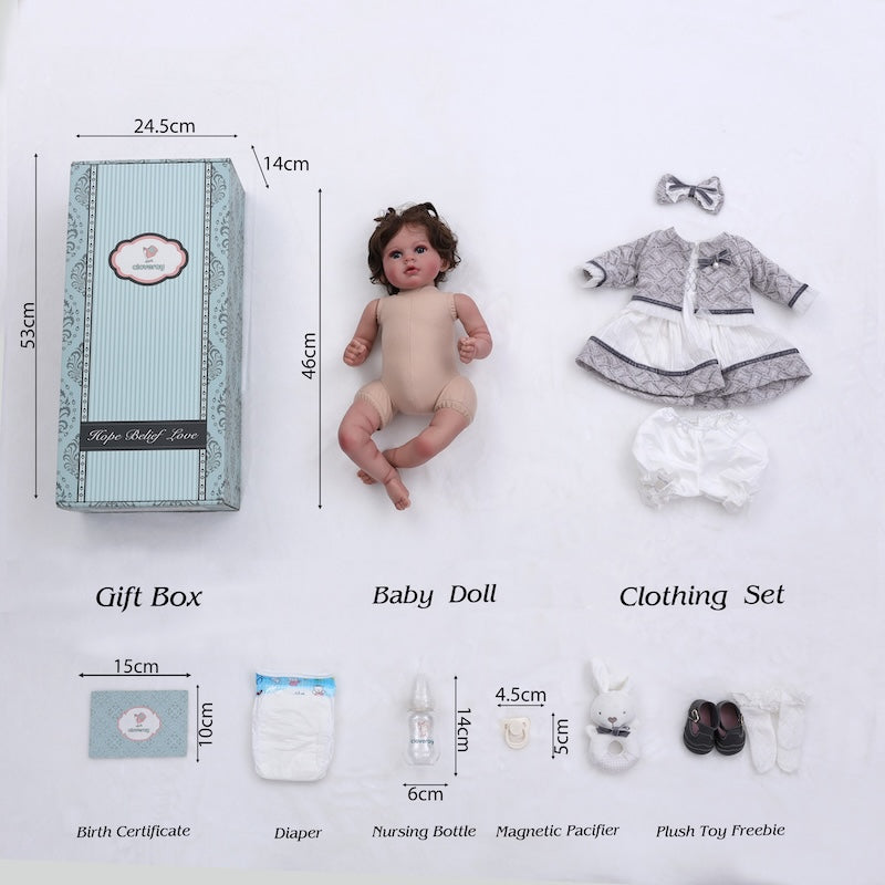 Cloveray 24-inch Girl Babe Doll Birthday Gifts Realistic Reborn Baby Doll