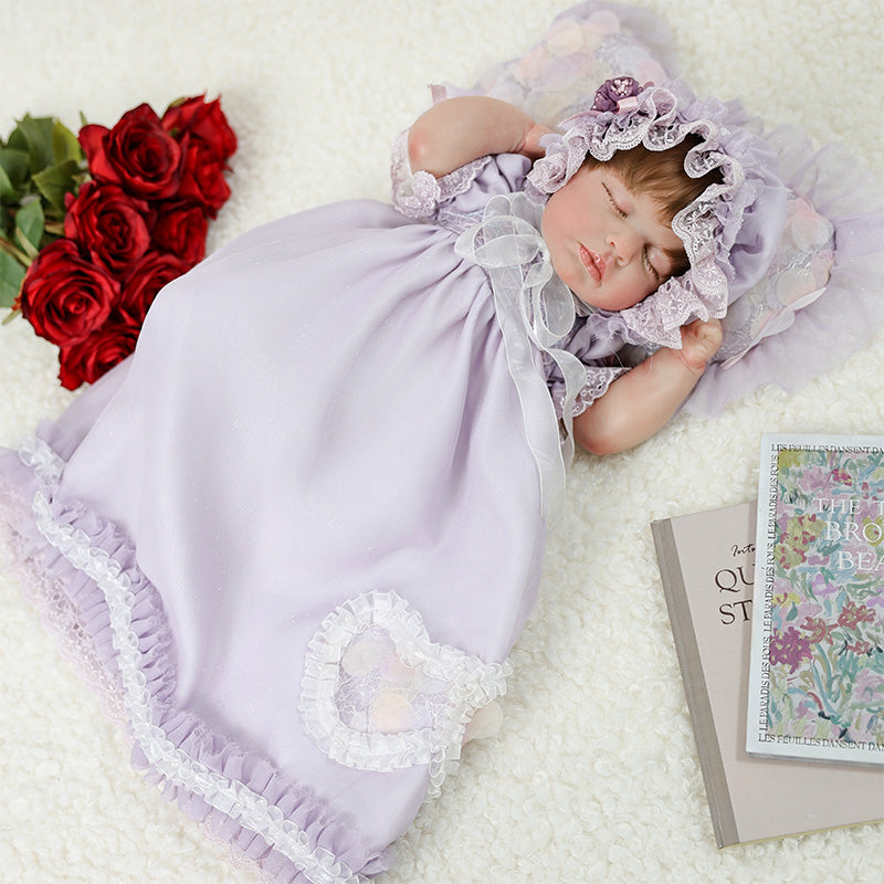 Cloveray 20 Inch Lifelike Reborn Baby Doll with Light Purple Headband