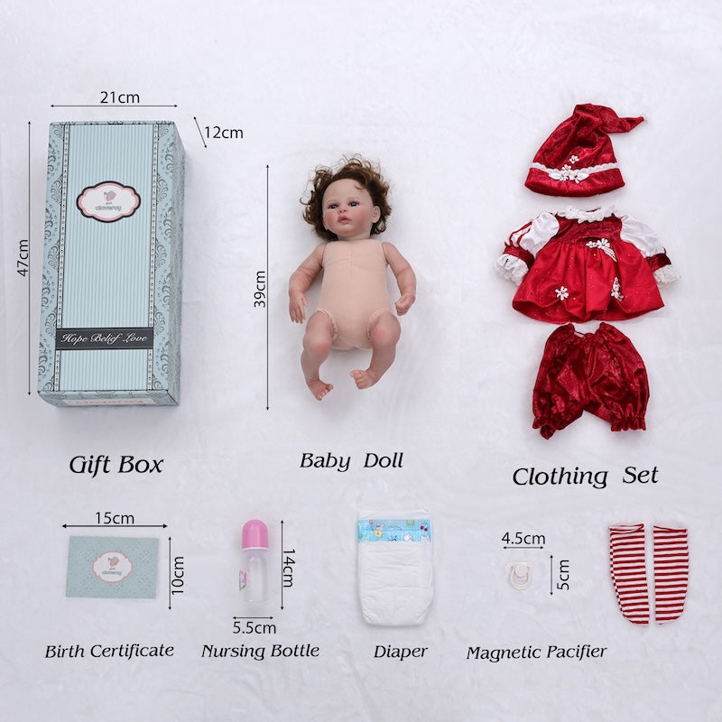 Cloveray Newborn 20 inch Realistic Lifelike Reborn Baby Dolls with Soft Cloth Body for Kids Christmas Gifts