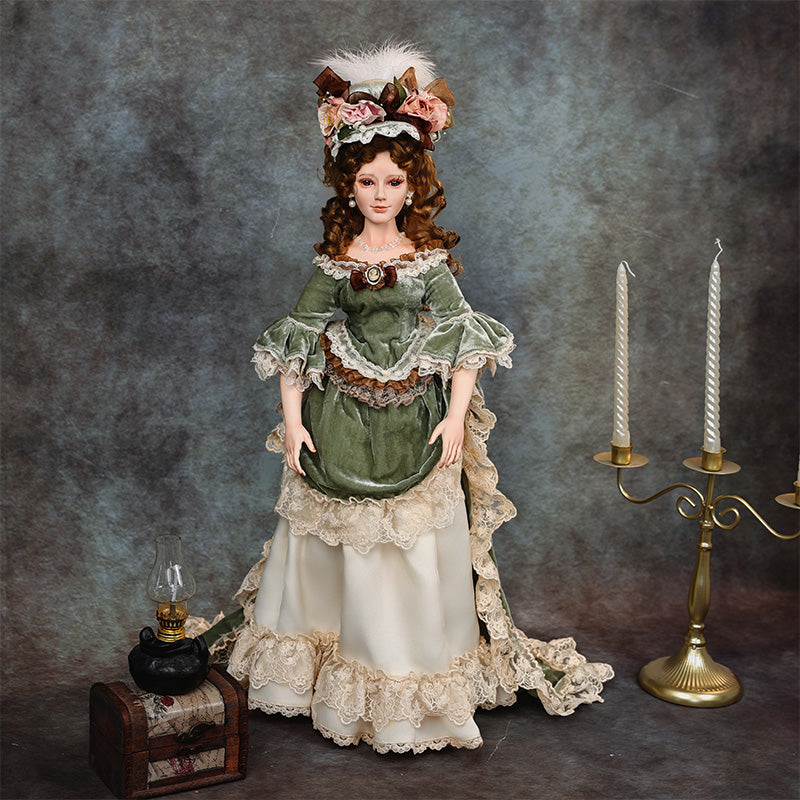 Cloveray 28-Inch Antique Palace-Style Victorian Porcelain Dolls with Gorgeous Dress