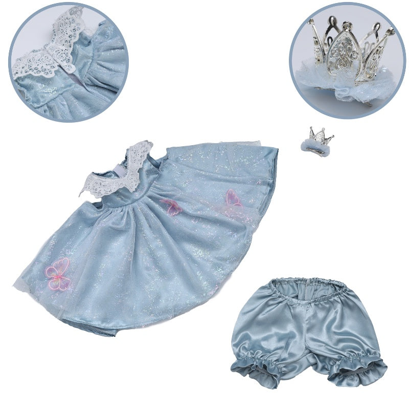 Cloveray 22-inch Glitter Tulle Baby Blue Party Dress