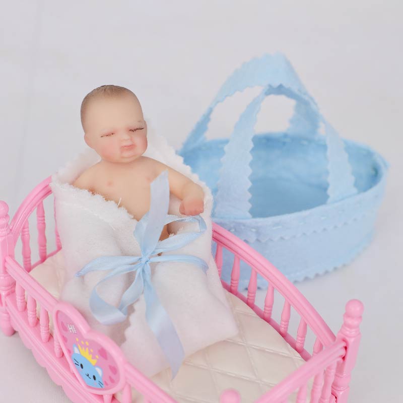 Cloveray Lifelike Silicone Reborn Girl Baby Doll 4Inch