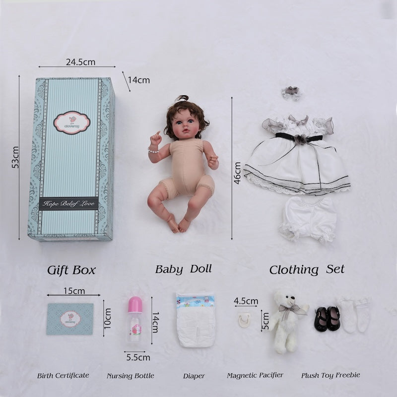 Cloveray Realistic Reborn Baby Doll Girl 24-inch Babe Doll Birthday Gifts