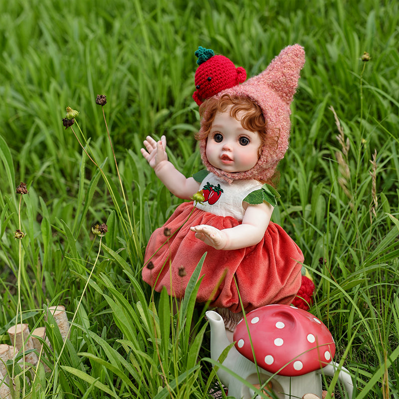 Cloveray 18 Inch Vinyl Lifelike Reborn Baby Doll in Tomato Costume