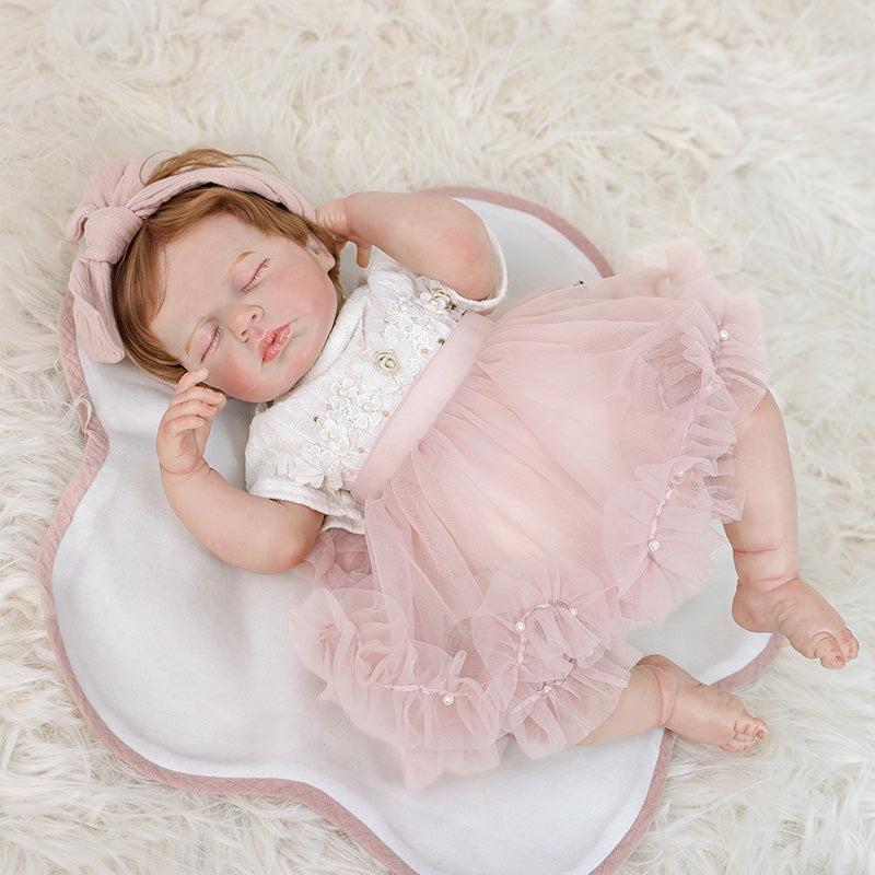 Cloveray 20 Inch Liftlike Reborn Baby Doll Wear Light Pink Bow