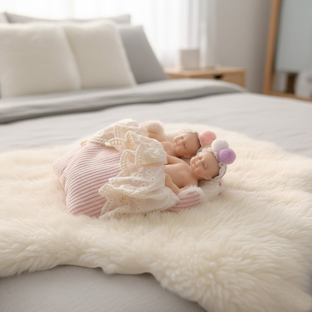 Cloveray Lifelike Silicone Reborn  twins Baby Doll 4Inch