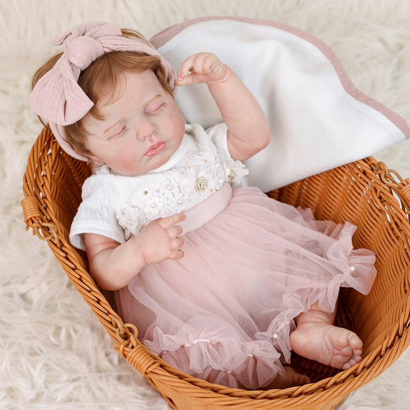 Cloveray 20 Inch Liftlike Reborn Baby Doll Wear Light Pink Bow