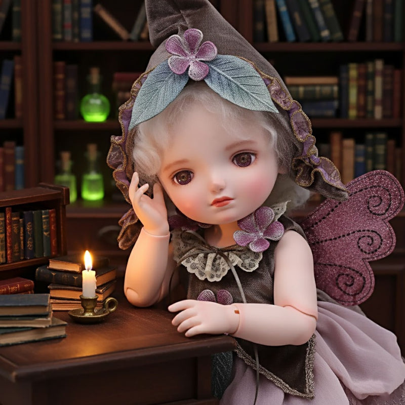 Cloveray 20 inch Articulated Fantasy Doll Silver Gray Hair Purple Eyes Lolita Fashion Collector Gift