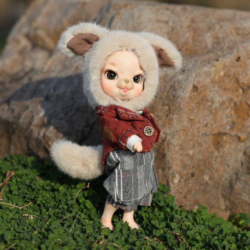 Cloveray Adorable 10 Inch Porcelain Dress-up Baby Brownish red Dolls (BJD)