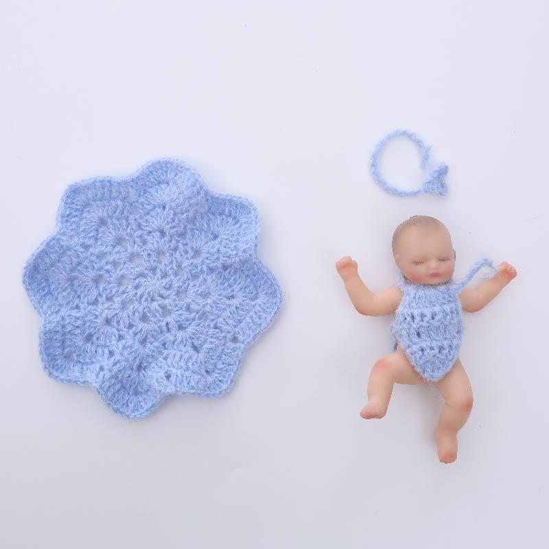 Cloveray Lifelike Silicone Reborn Girl Baby Doll 4Inch(Blue)