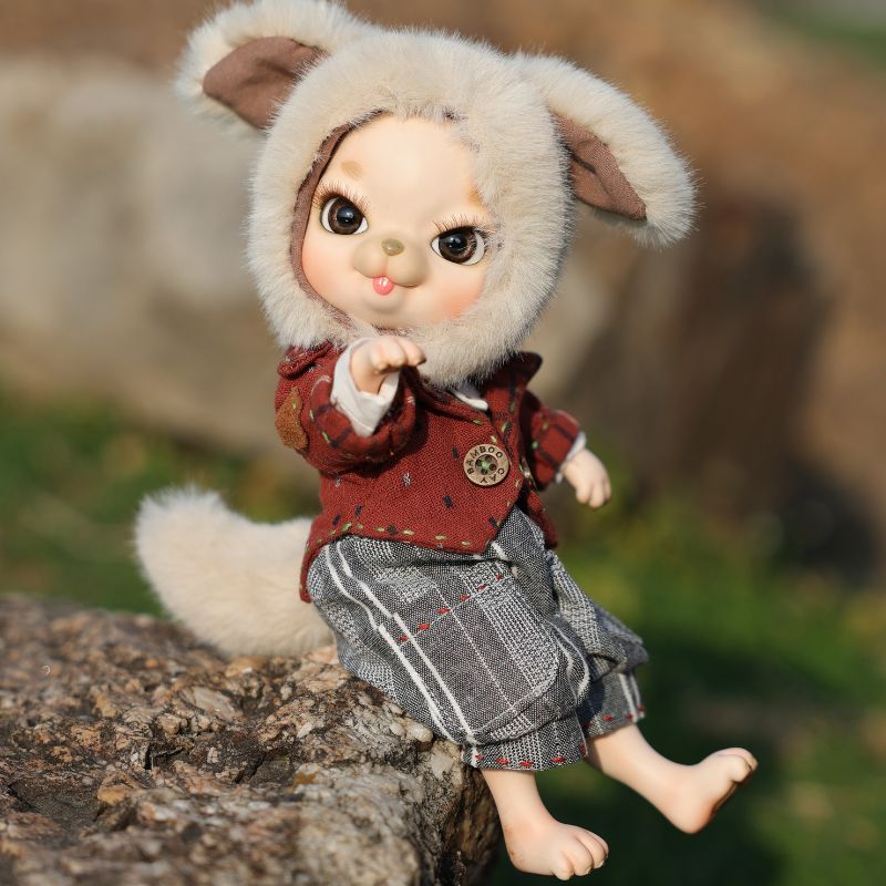 Cloveray Adorable 10 Inch Porcelain Dress-up Baby Brownish red Dolls (BJD)