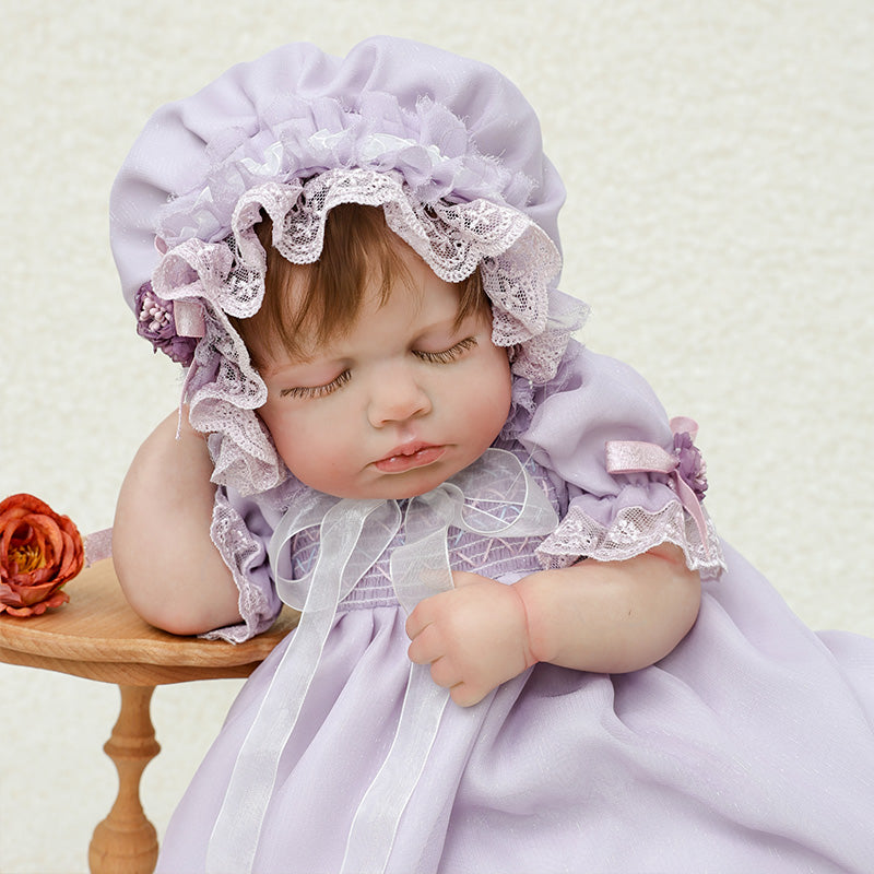 Cloveray 20 Inch Lifelike Reborn Baby Doll with Light Purple Headband
