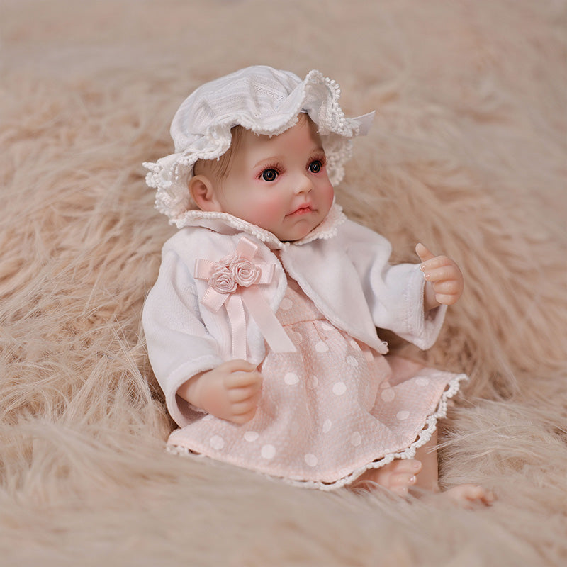 Cloveray Exquisite Baby Pink Series · 12-Inch Full Vinyl Reborn Doll