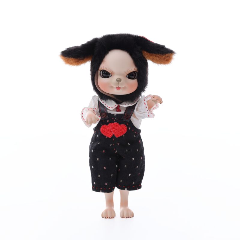 Cloveray Adorable 10 Inch Porcelain Dress-up Baby Black rabbit Dolls (BJD)