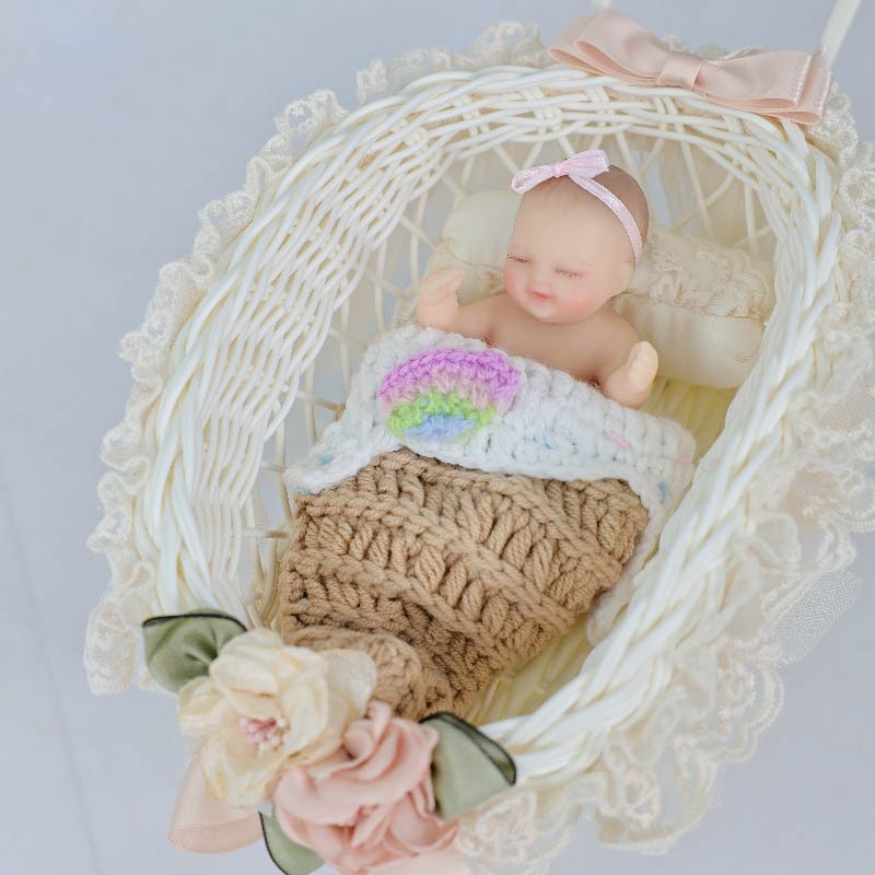 Cloveray Lifelike Silicone Reborn Girl Baby Doll 4Inch