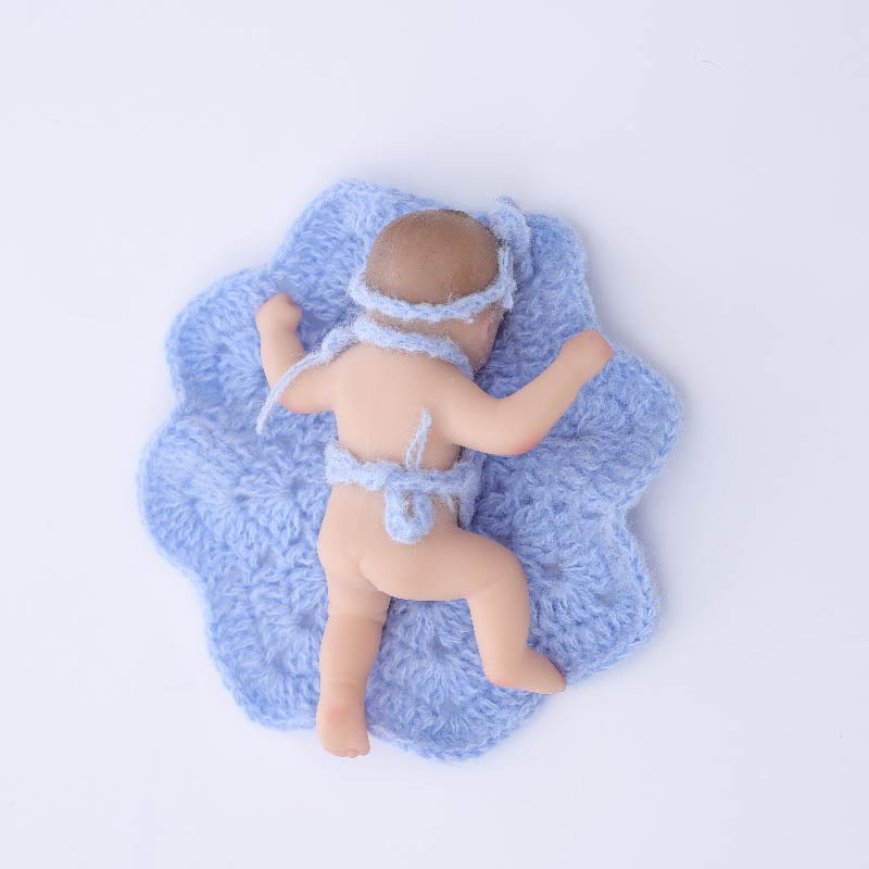 Cloveray Lifelike Silicone Reborn Girl Baby Doll 4Inch(Blue)