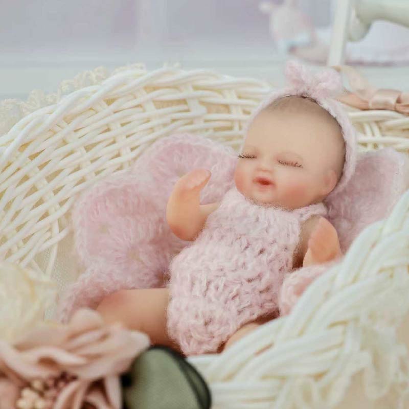Cloveray Lifelike Silicone Reborn Girl Baby Doll 4Inch(pink)