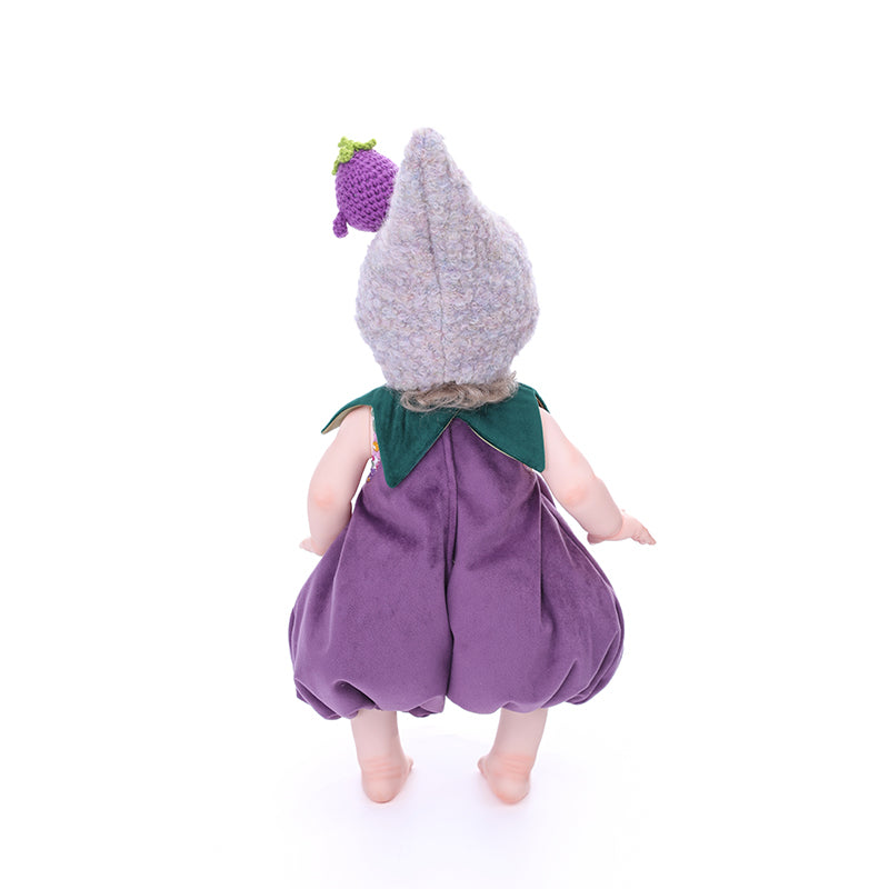 Cloveray 18 Inch Vinyl Lifelike Reborn Baby Doll in Eggplant Costume