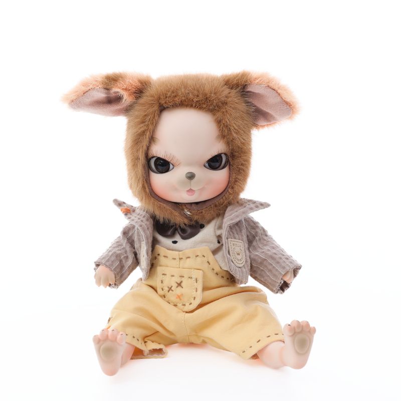 Cloveray Adorable 10 Inch Porcelain Dress-up Baby Brown rabbit Dolls (BJD)