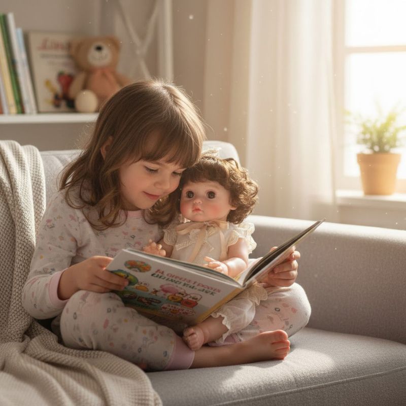 Cloveray 18-Inch Full-Body Vinyl Simulation Doll | Hand-Painted Makeup & Articulated Joints | Lace Embroidery Princess Outfit