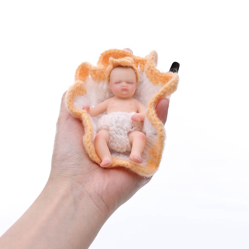 Cloveray Lifelike Silicone Reborn Girl Baby Doll 4Inch