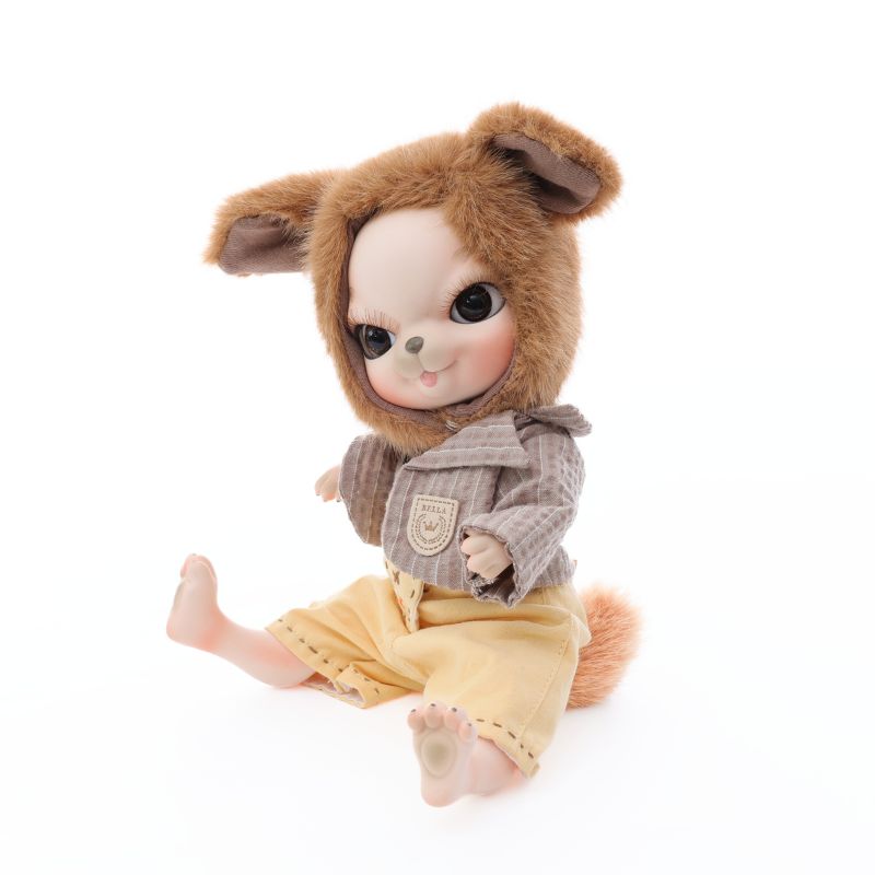 Cloveray Adorable 10 Inch Porcelain Dress-up Baby Brown rabbit Dolls (BJD)