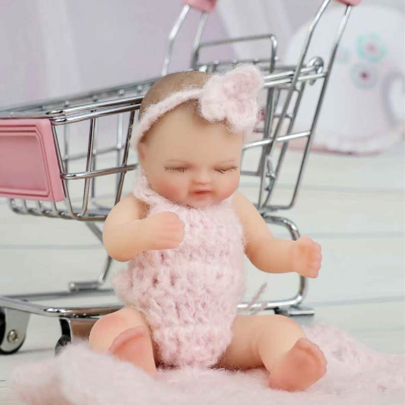 Cloveray Lifelike Silicone Reborn Girl Baby Doll 4Inch(pink)