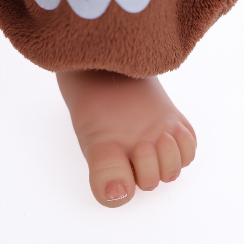 Cloveray 18 Inch Vinyl Lifelike Reborn Baby Doll in Brown Little Chef Christmas Costume