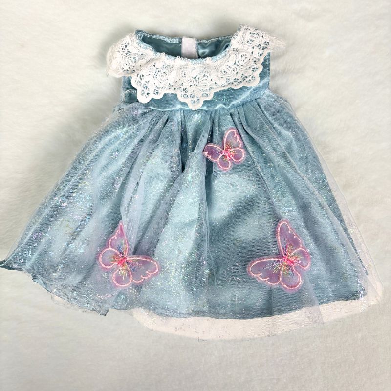 Cloveray 22-inch Glitter Tulle Baby Blue Party Dress