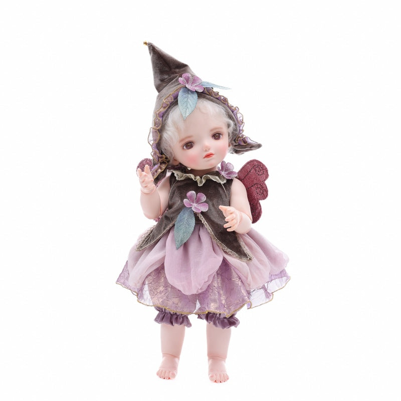 Cloveray 20 inch Articulated Fantasy Doll Silver Gray Hair Purple Eyes Lolita Fashion Collector Gift