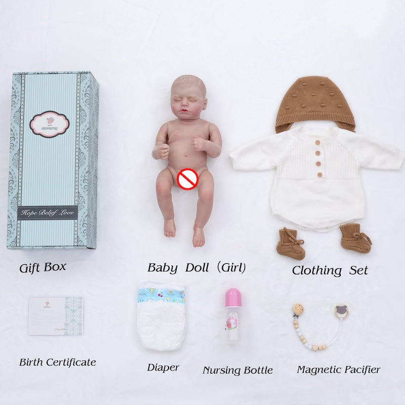 Cloveray 20 inch Sleeping Reborn Baby Doll